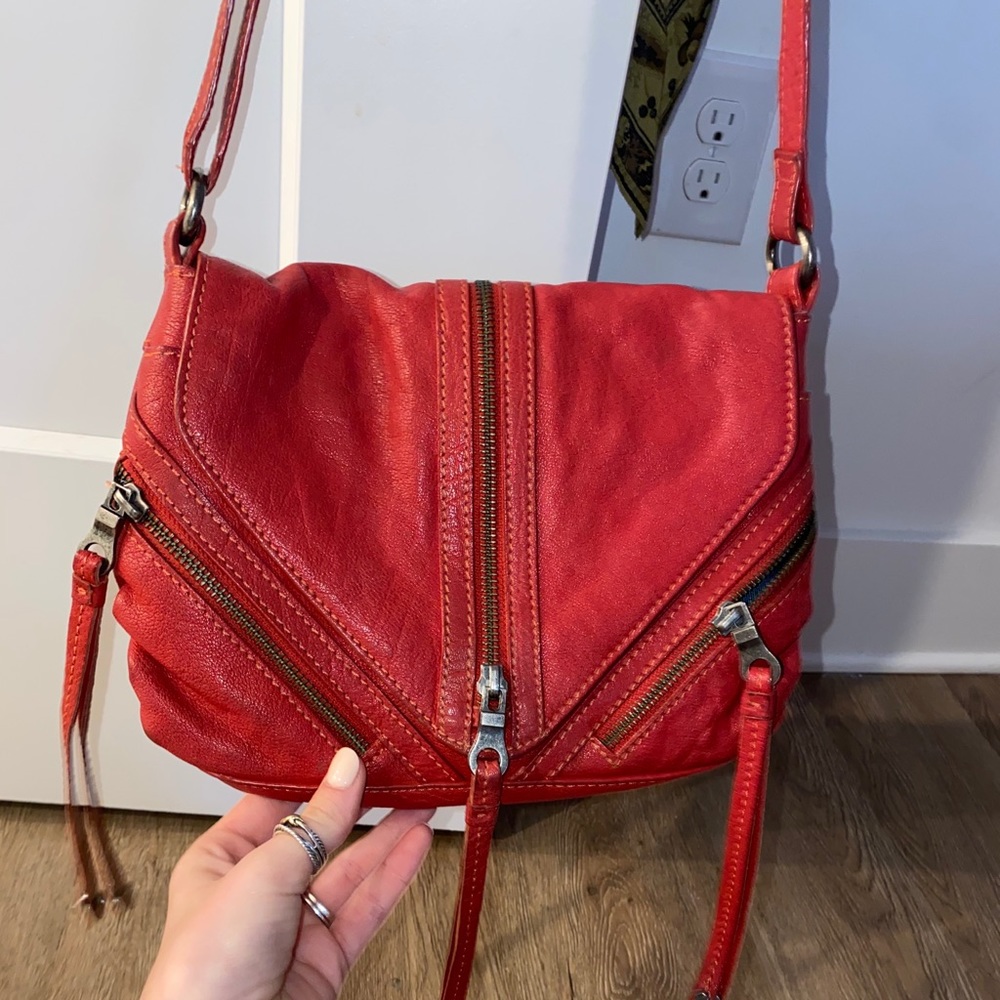 Red Leather Lucky Brand Crossbody Purse